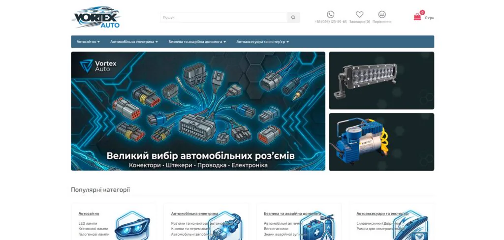 Сайт Vortex Auto — проект craft_code